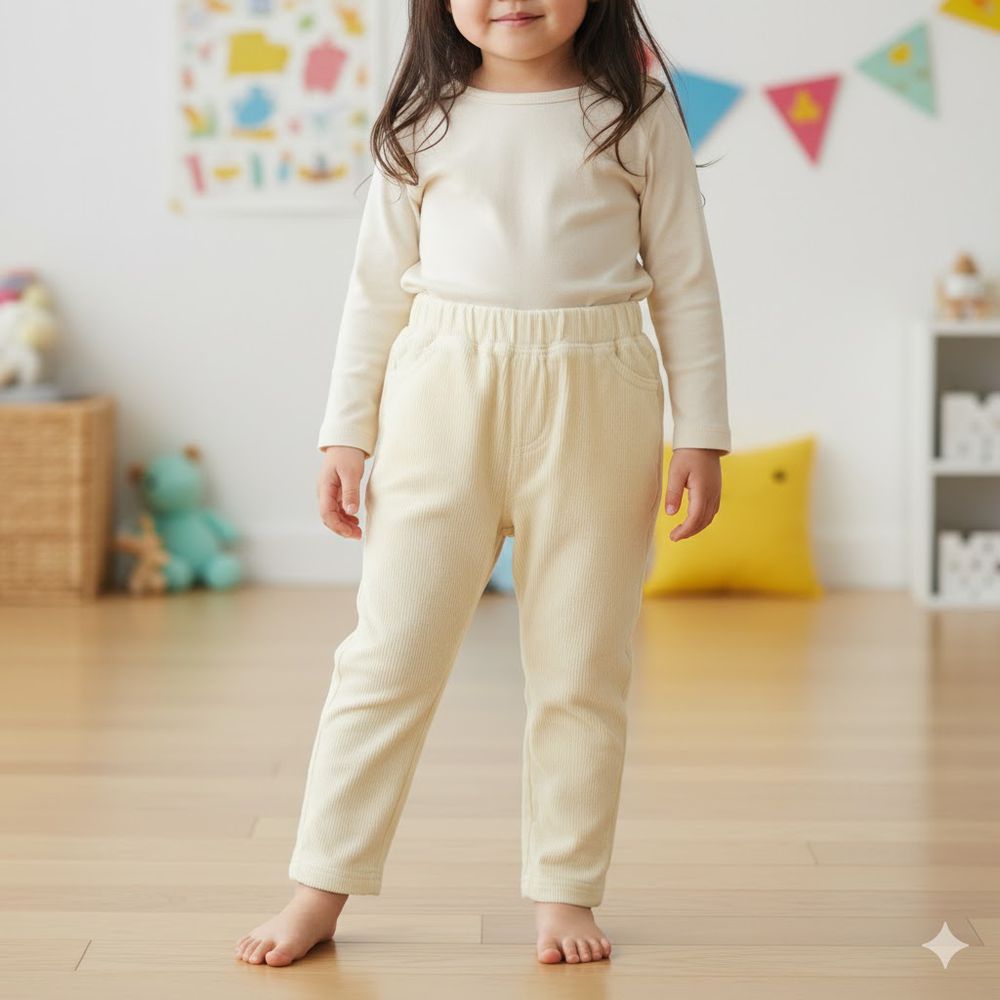 10分經典褲 燈心絨-淺卡其色