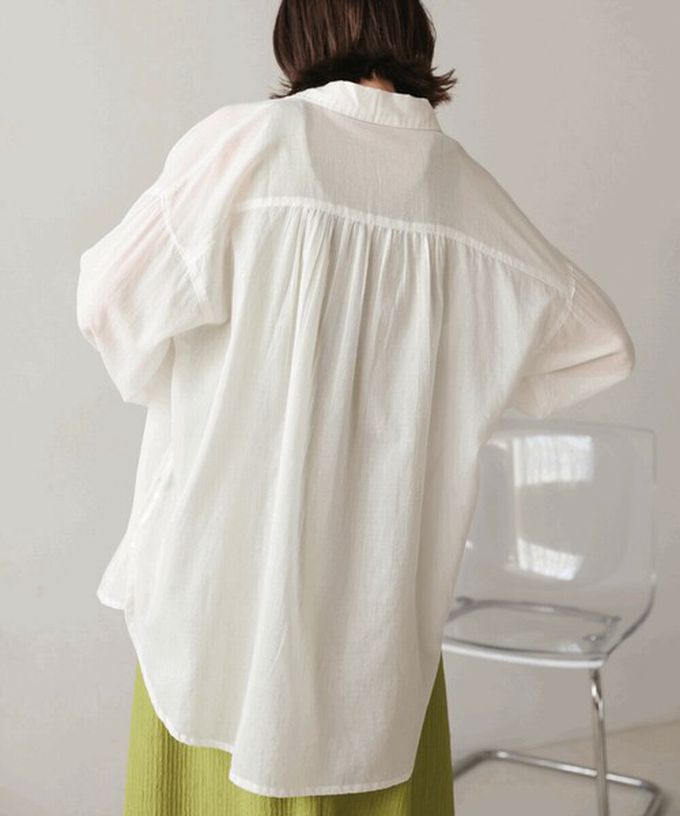 日本 Bab - 100%印度棉 柔軟輕盈寬版襯衫-薰衣草