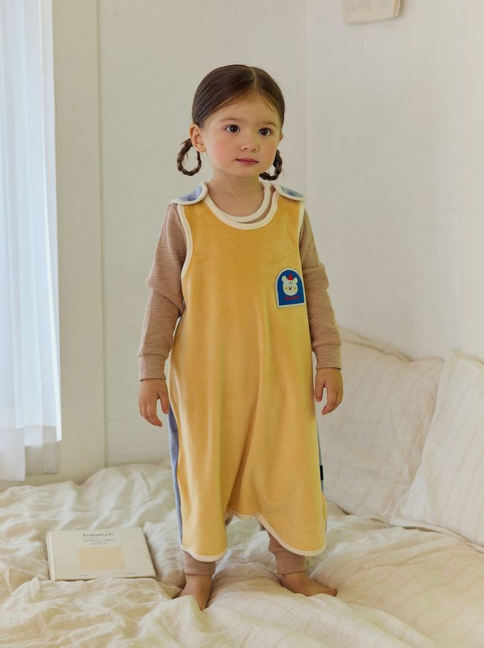 韓國 Cordi-i - 超細纖維絲絨保暖防踢被-My bear-黃X灰藍紫