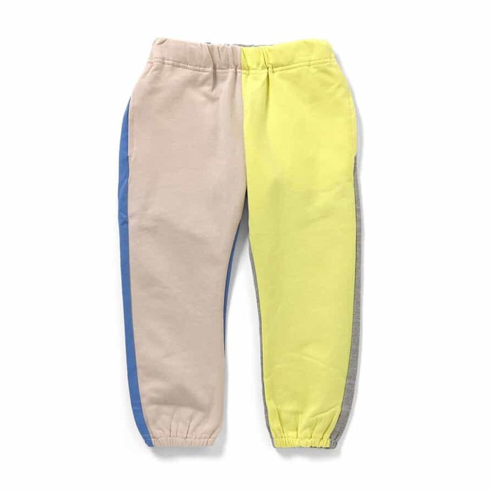 舒適輕盈活力長褲-撞色-藍黃x卡其