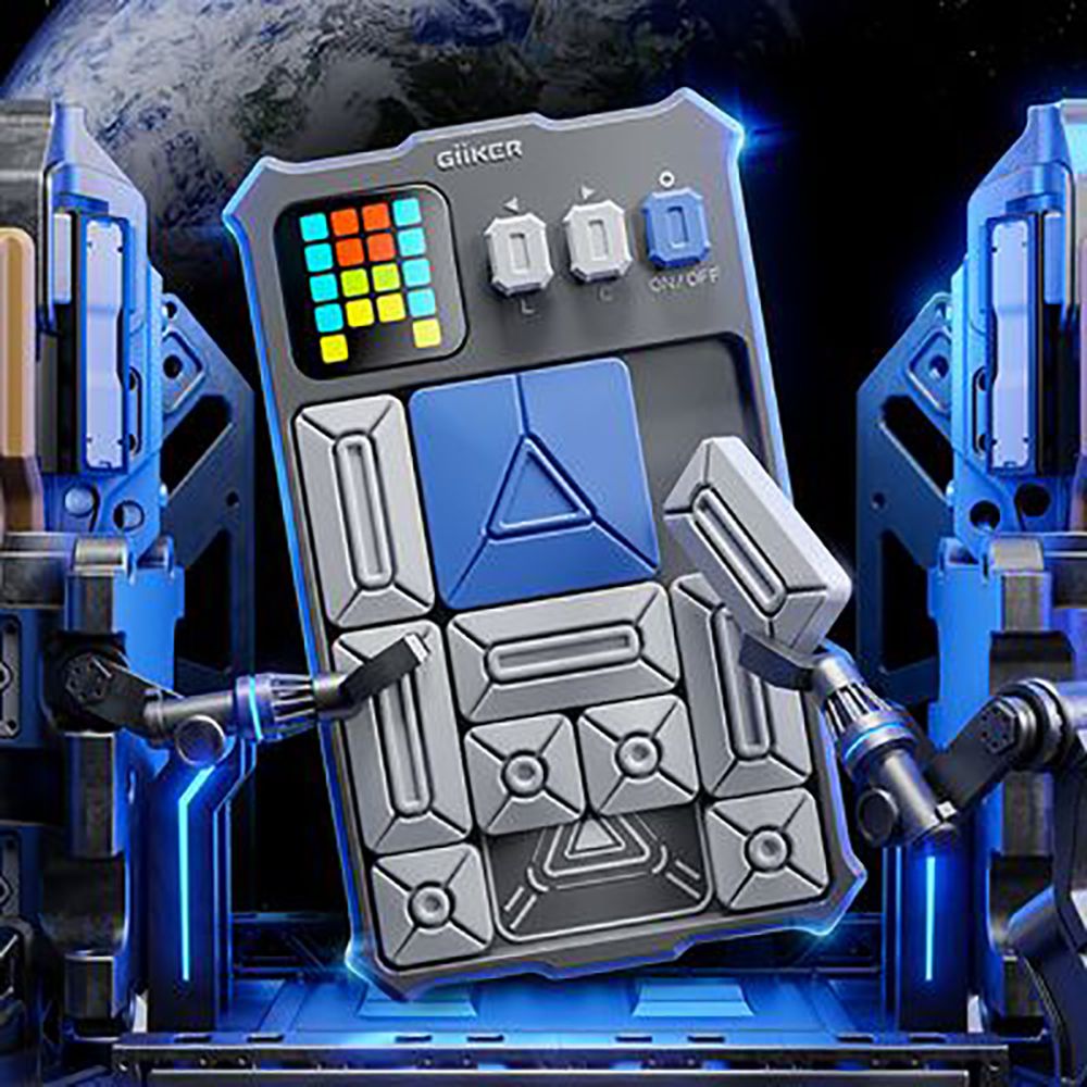 益智滑動積木多功能遊戲機(灰)