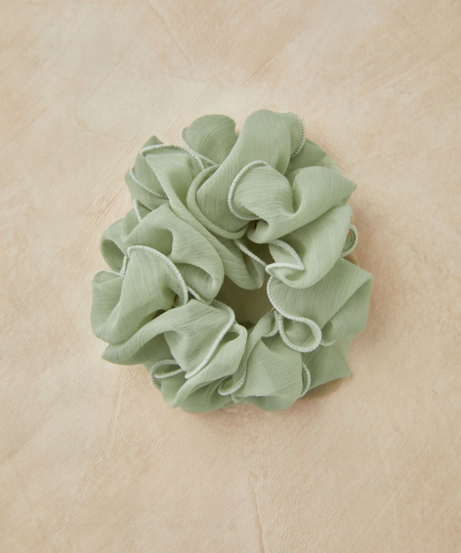 日本 Lattice - 可愛捲捲邊大腸髮圈-米杏