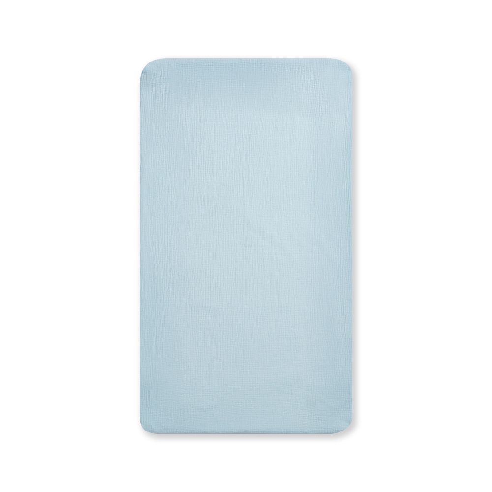 比得兔天絲泡泡紗床包 65×120cm+床墊包覆13cm(嬰兒床床包 床單)-水綠色