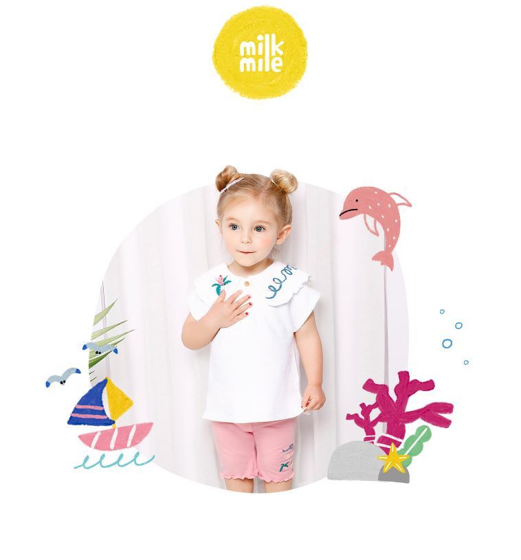 韓國 milk mile - 叢林鸚鵡荷葉領套裝-紫