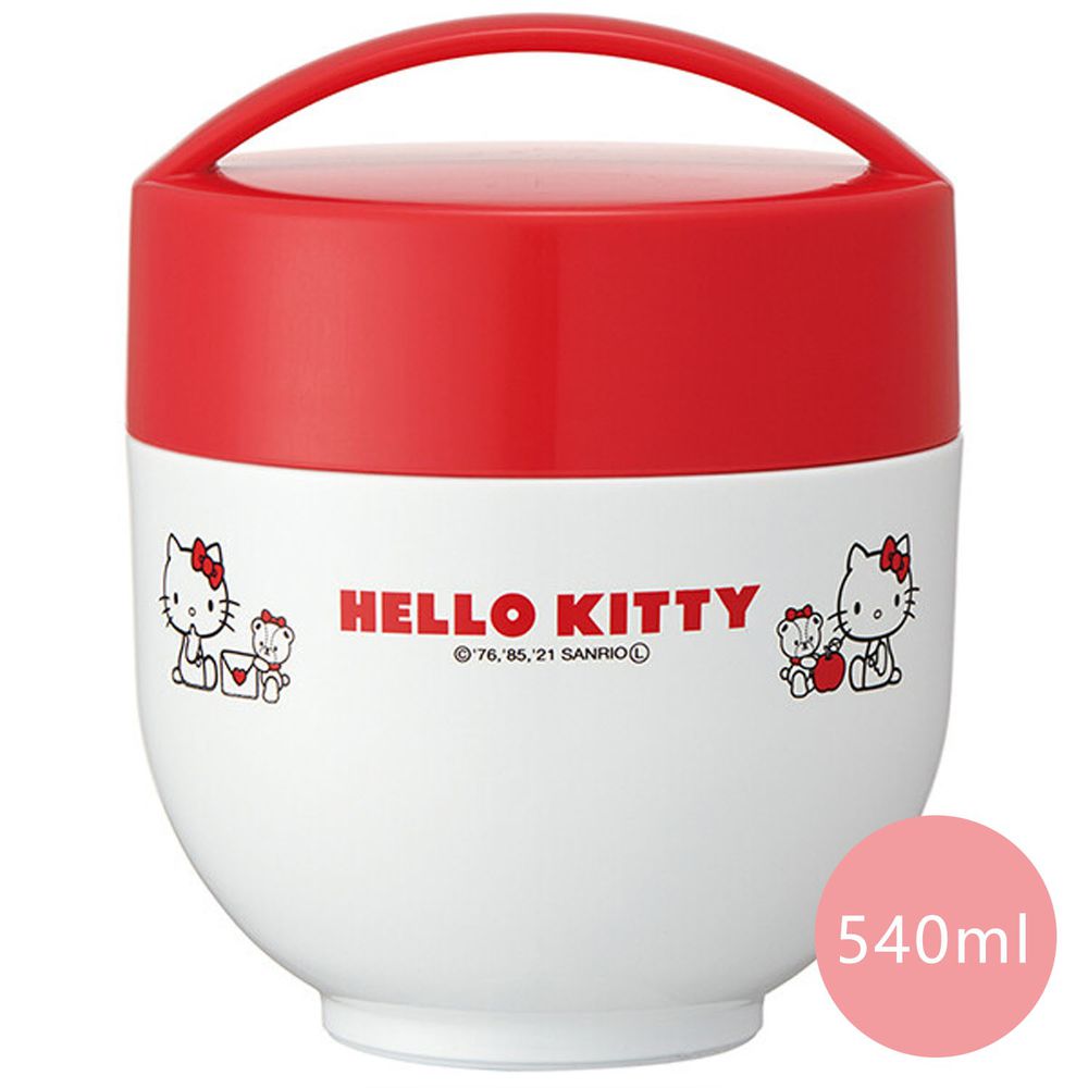 超輕量保溫雙層丼碗-Hello Kitty-紅白-540ml(220+320)