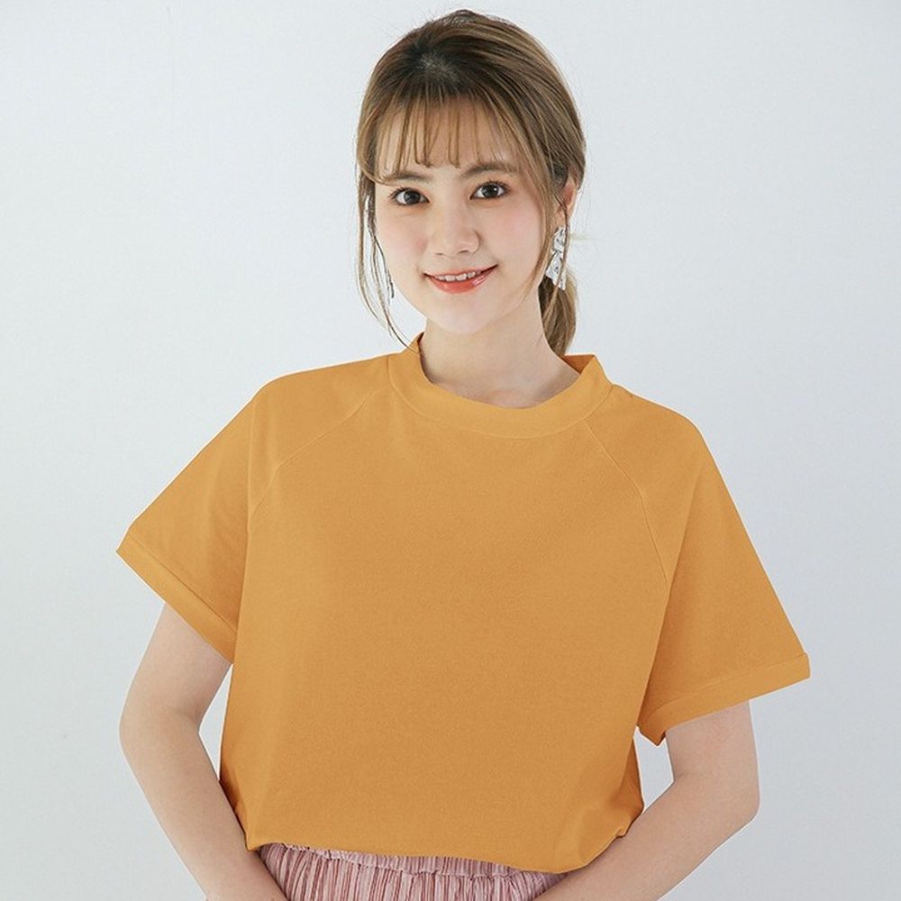 [包色推薦]經典好搭純棉短袖上衣-橘黃
