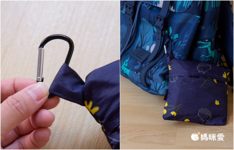 日本 nifty colors - 輕量防潑水背包雨衣/防水套-刺蝟小森林-深藍 (20~30L背包適用)