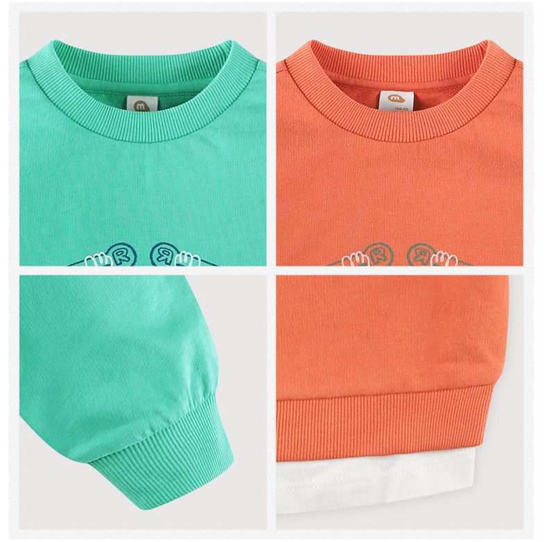 韓國 milk mile - 舉重獅子純棉T-湖水綠