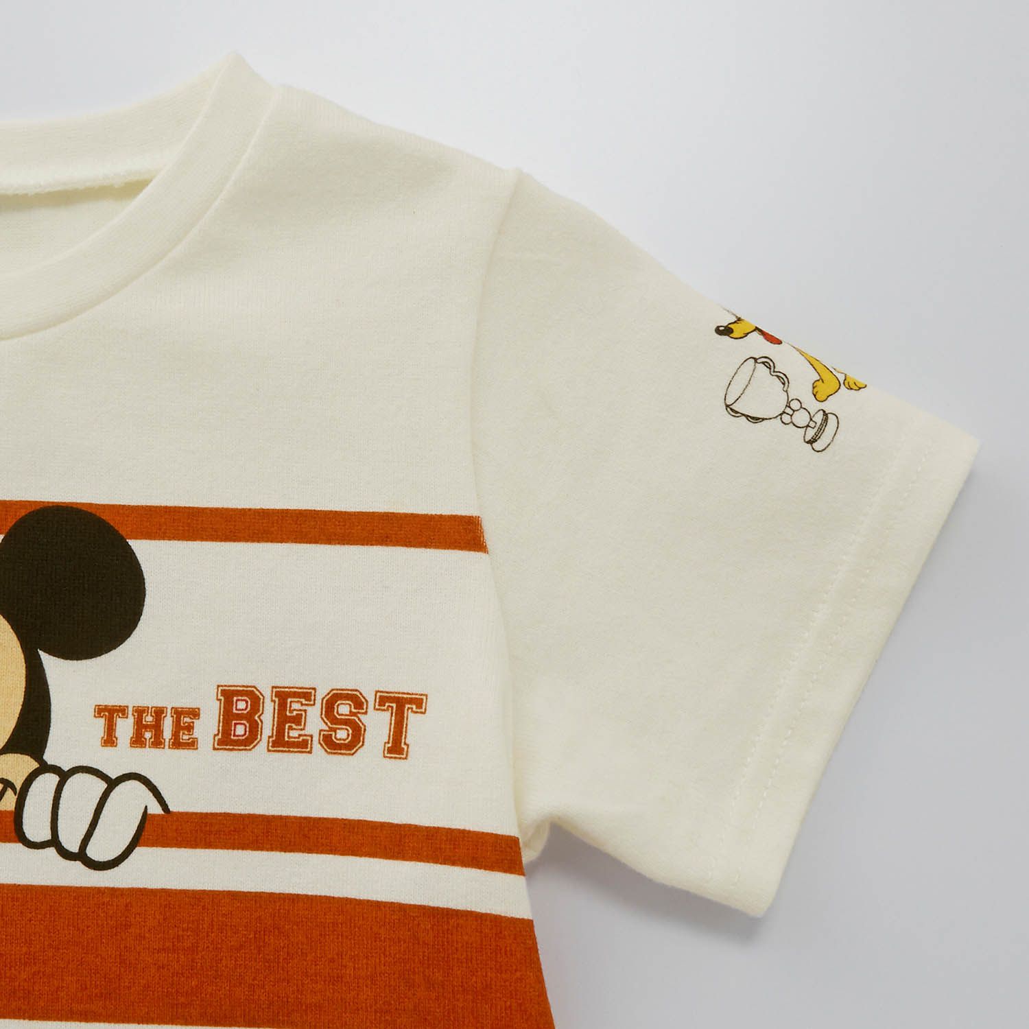 日本千趣會 - 迪士尼印花短T-運動風拼接米奇-白