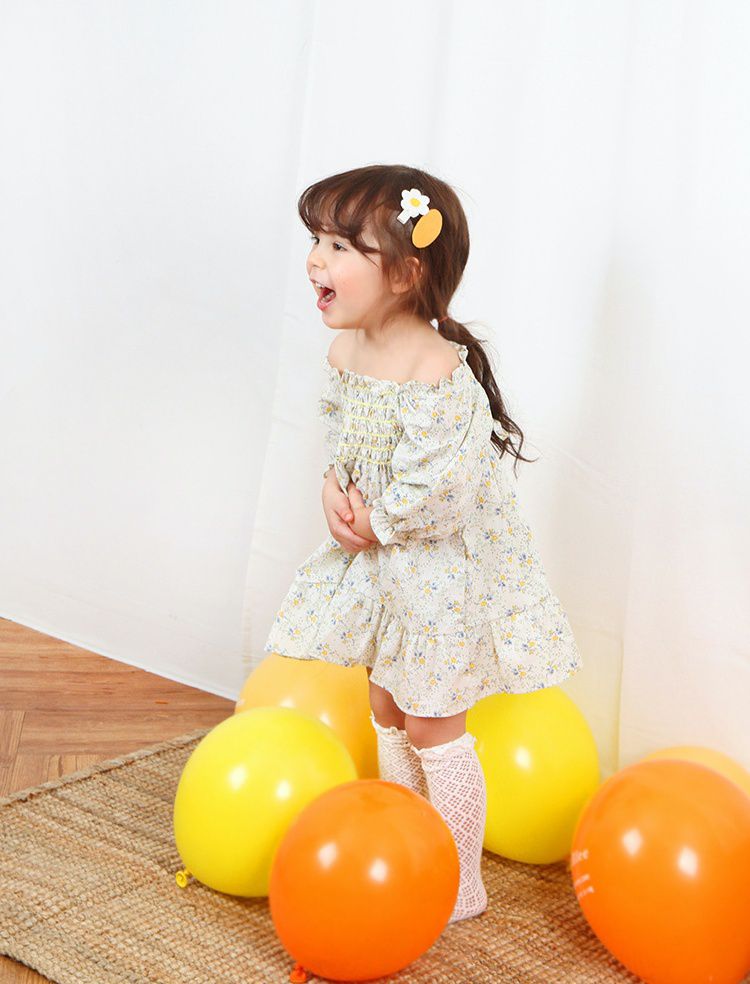 韓國 Babyblee - 雛菊花朵髮夾/髮飾4入組-芥末黃