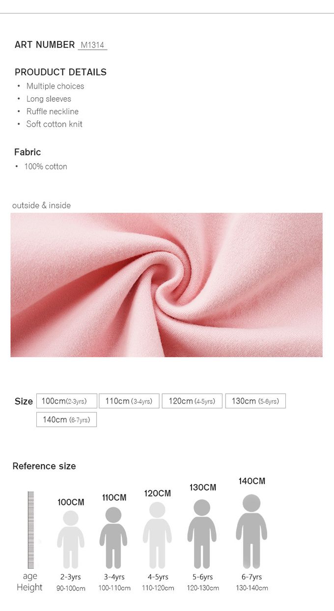 Minizone - 甜美荷葉領素色長袖T恤-藍色