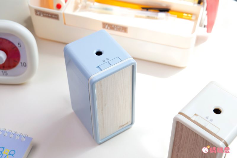 日本文具 SONIC - 木紋文青風手動削鉛筆機-水藍