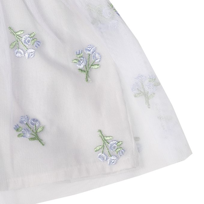 akachan honpo - 長袖假兩件休閒上衣-刺繍-紫色