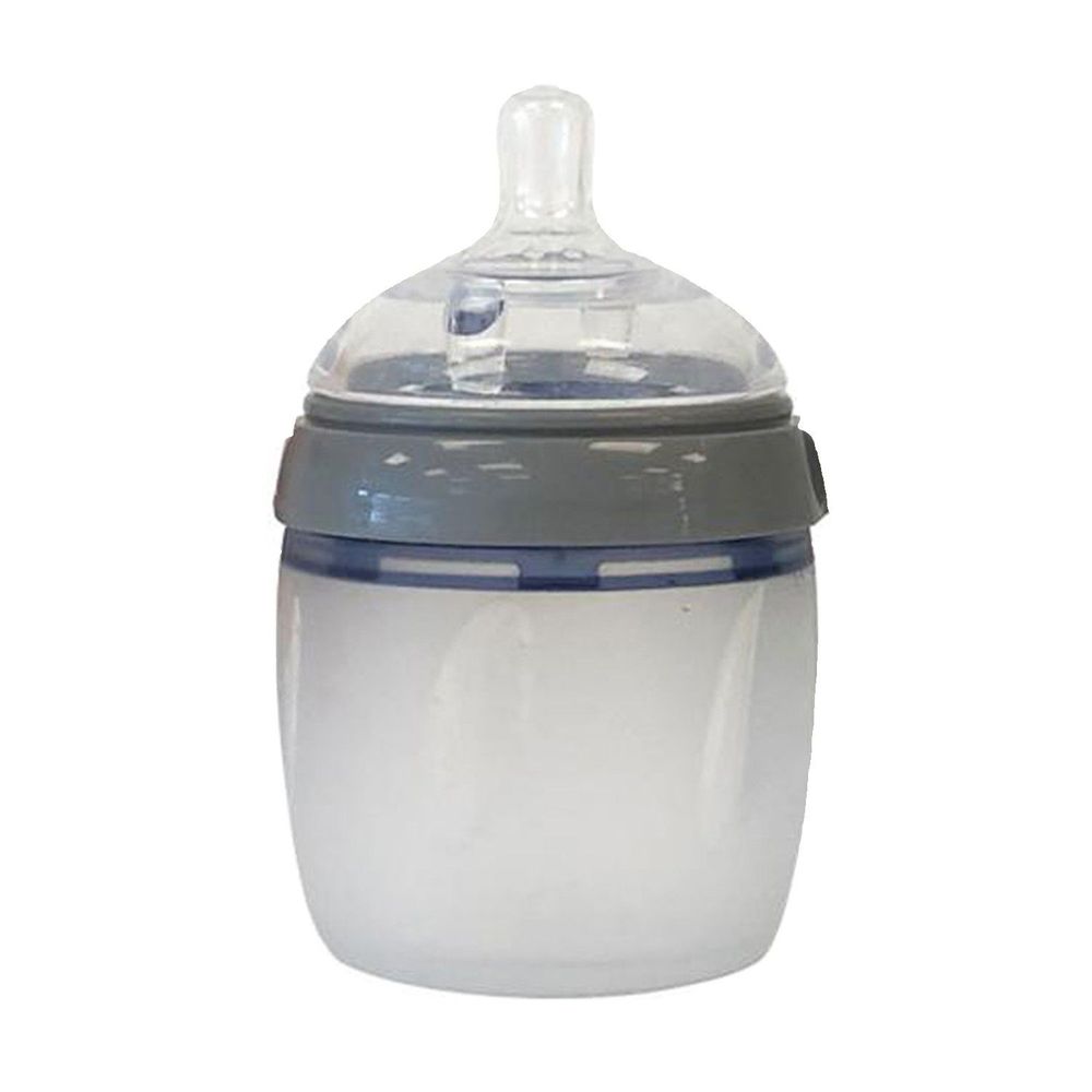紐西蘭 HaaKaa - 第三代專利多功能哺乳系列-防脹氣矽膠奶瓶-附專屬奶嘴-銀灰-160ml