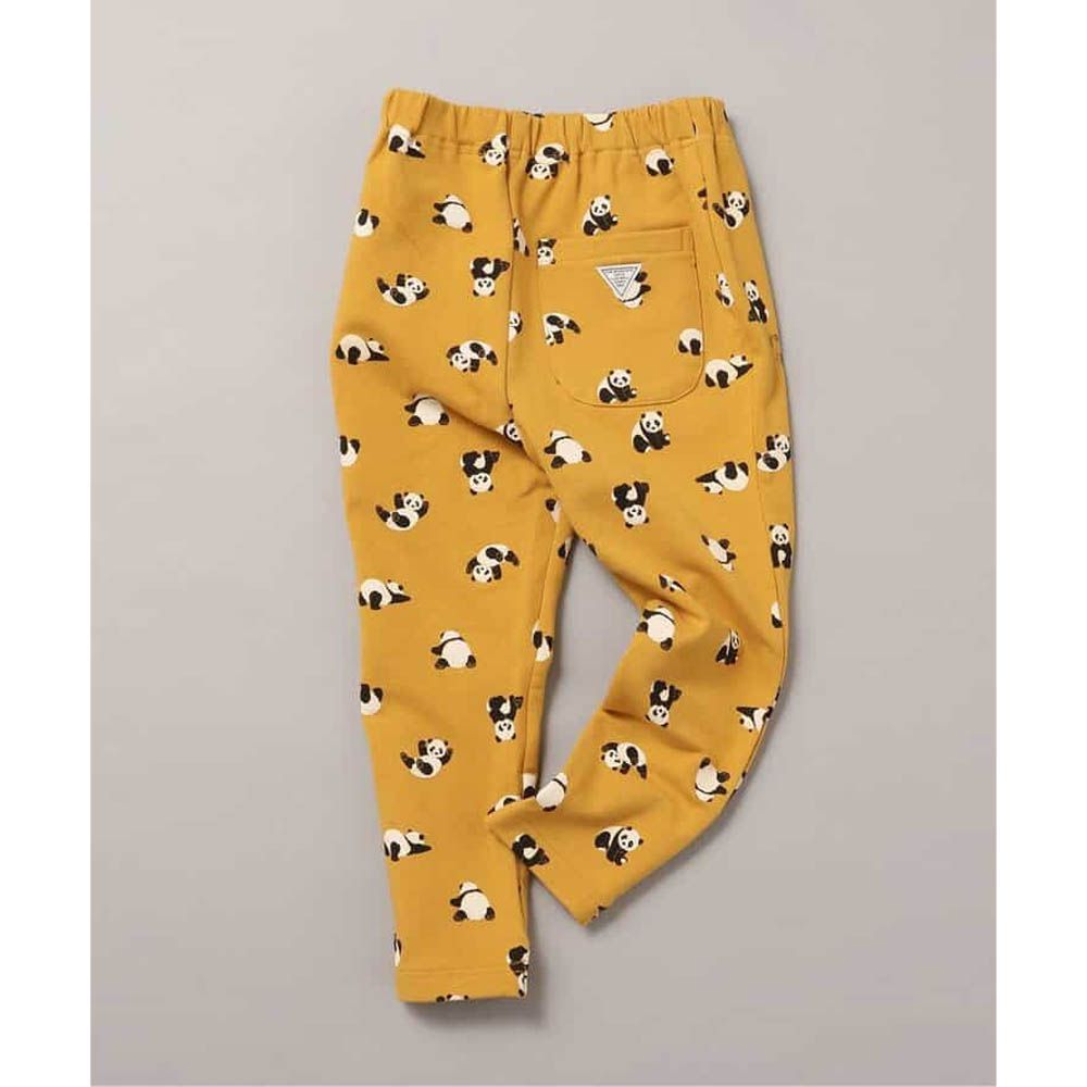 DAISUKI 百搭鬆緊彈性九分褲-熊貓-芥黃