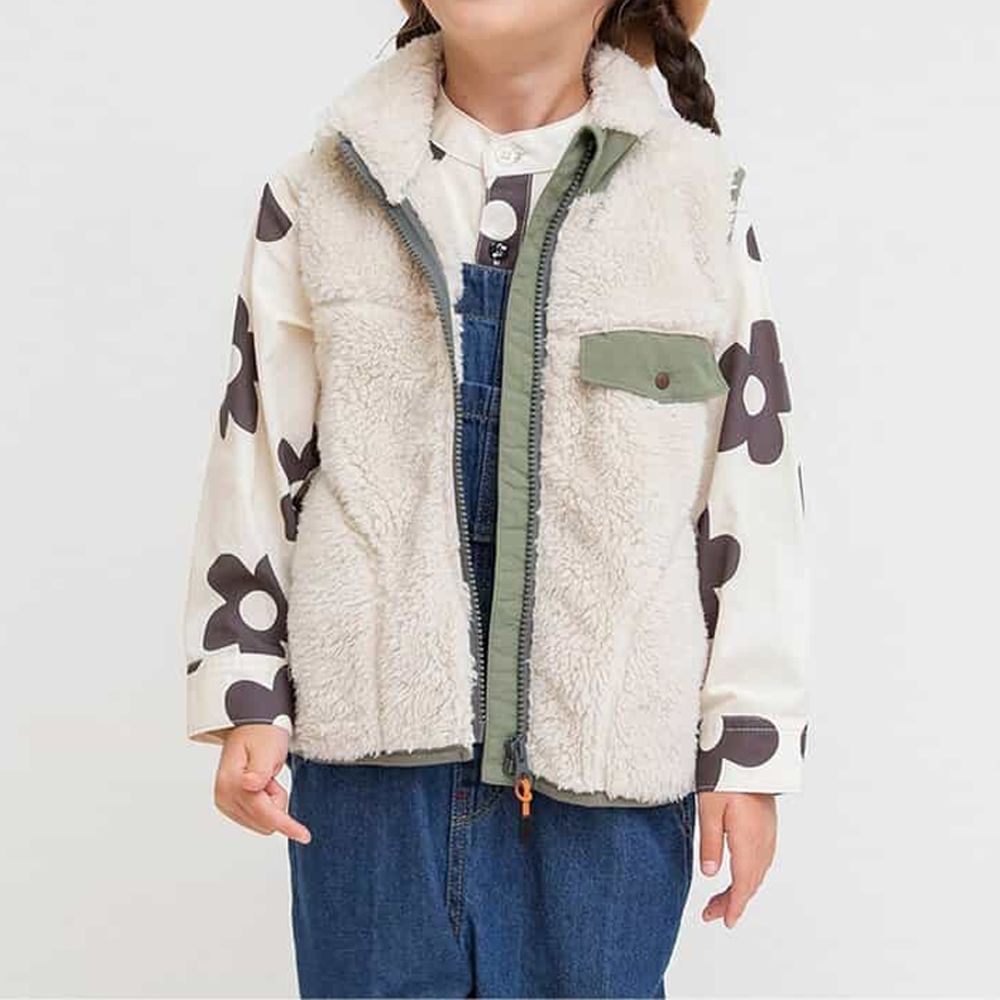 百搭柔軟絨毛背心-象牙白