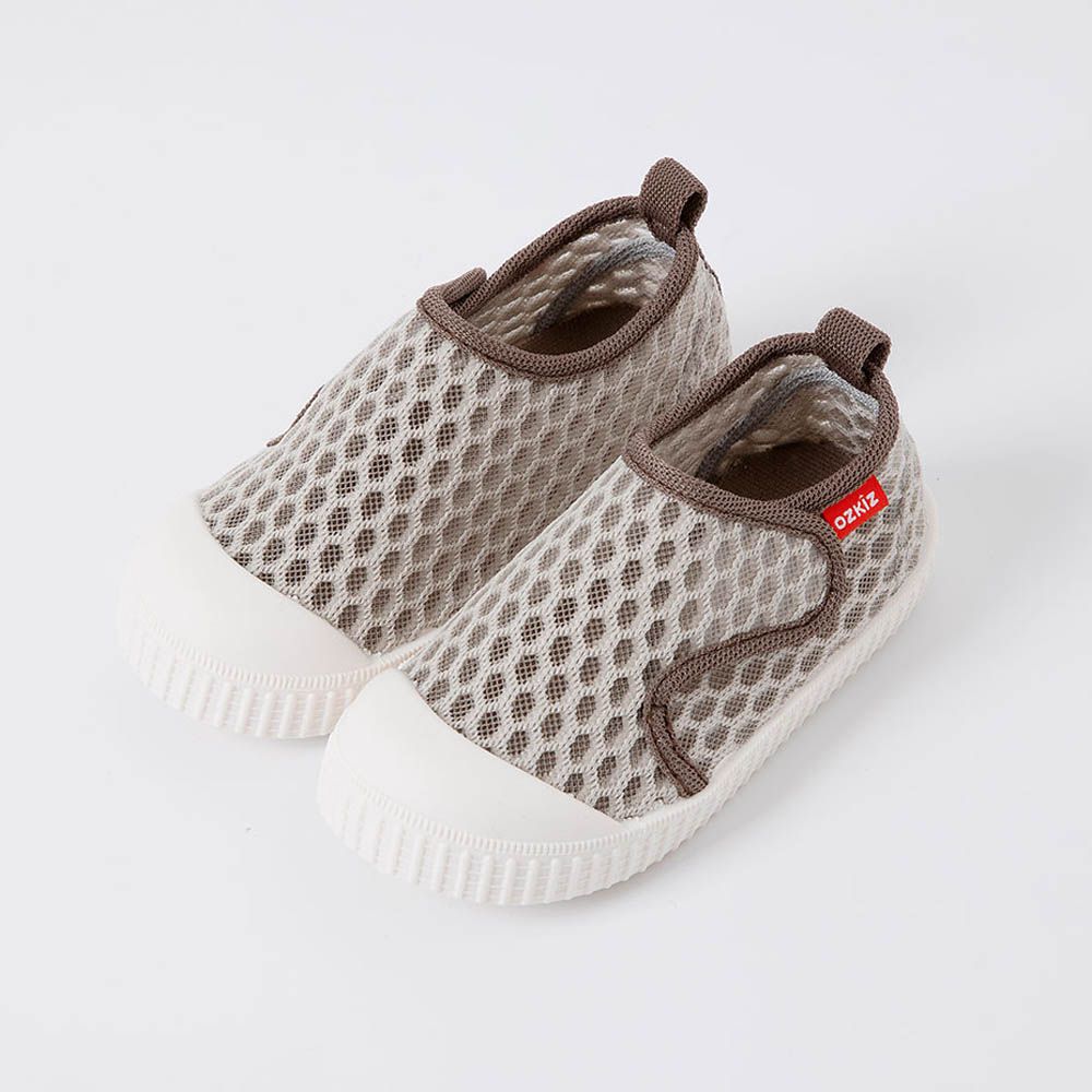 水陸兩穿！網眼超透氣玩水沙灘鞋/懶人休閒鞋-灰咖