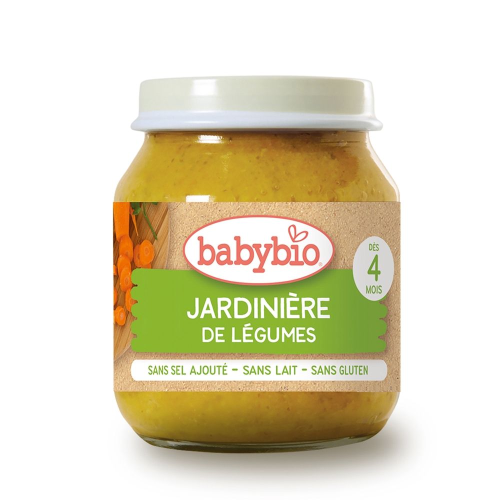 法國babybio - 生機綜合鮮蔬泥-田園-130g