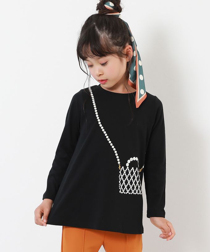 日本 devirock - 100%棉 甜美女孩長版長袖上衣-愛心框框-薄荷綠