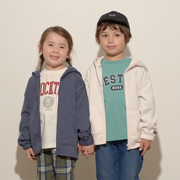 日本 b-ROOM - 簡約百搭連帽運動外套-素色-灰綠