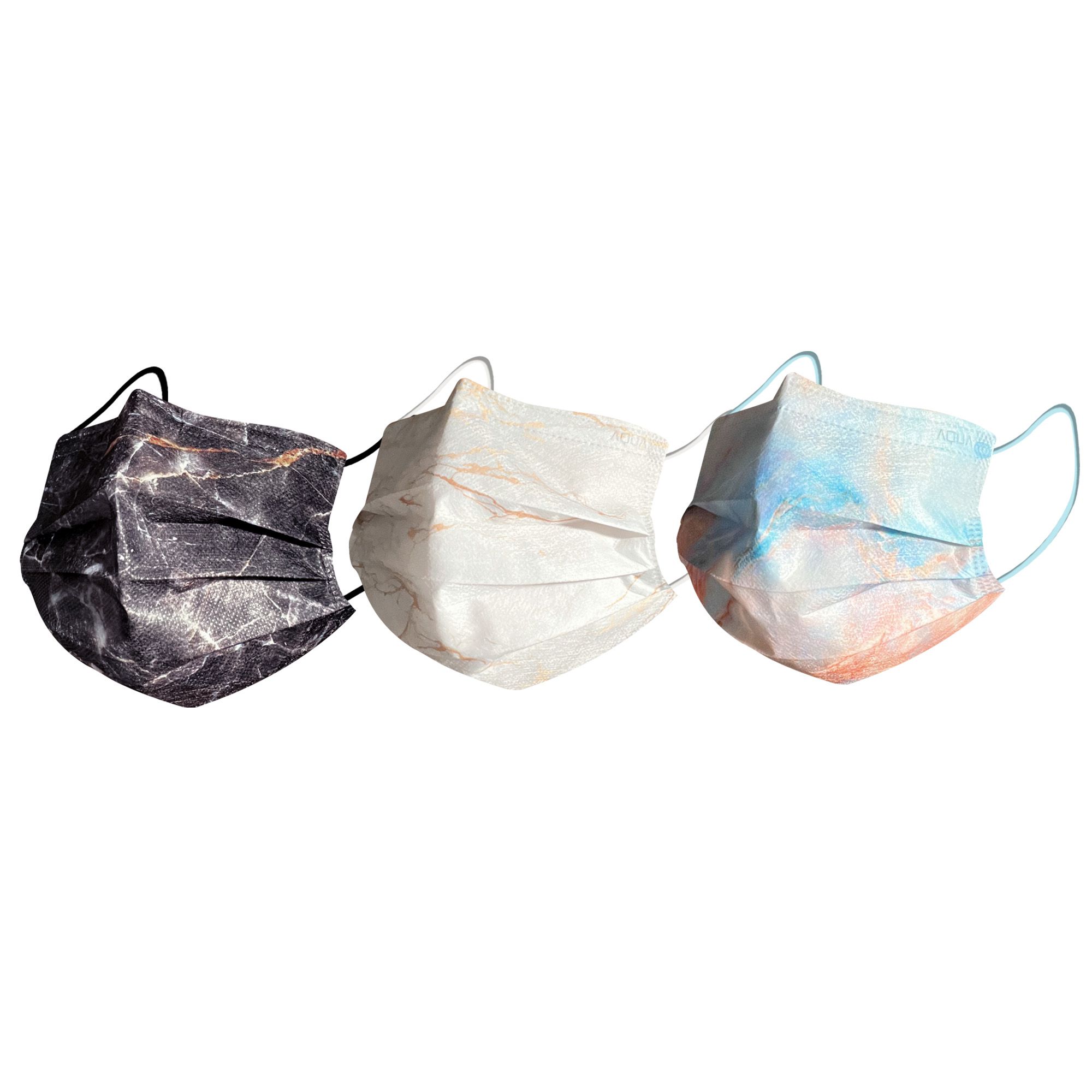 MODACore 摩達客 - 水舞醫用口罩-MIT+MD雙鋼印-煙嵐系列-黑色、白色、粉橙藍-3盒組(30入/盒)