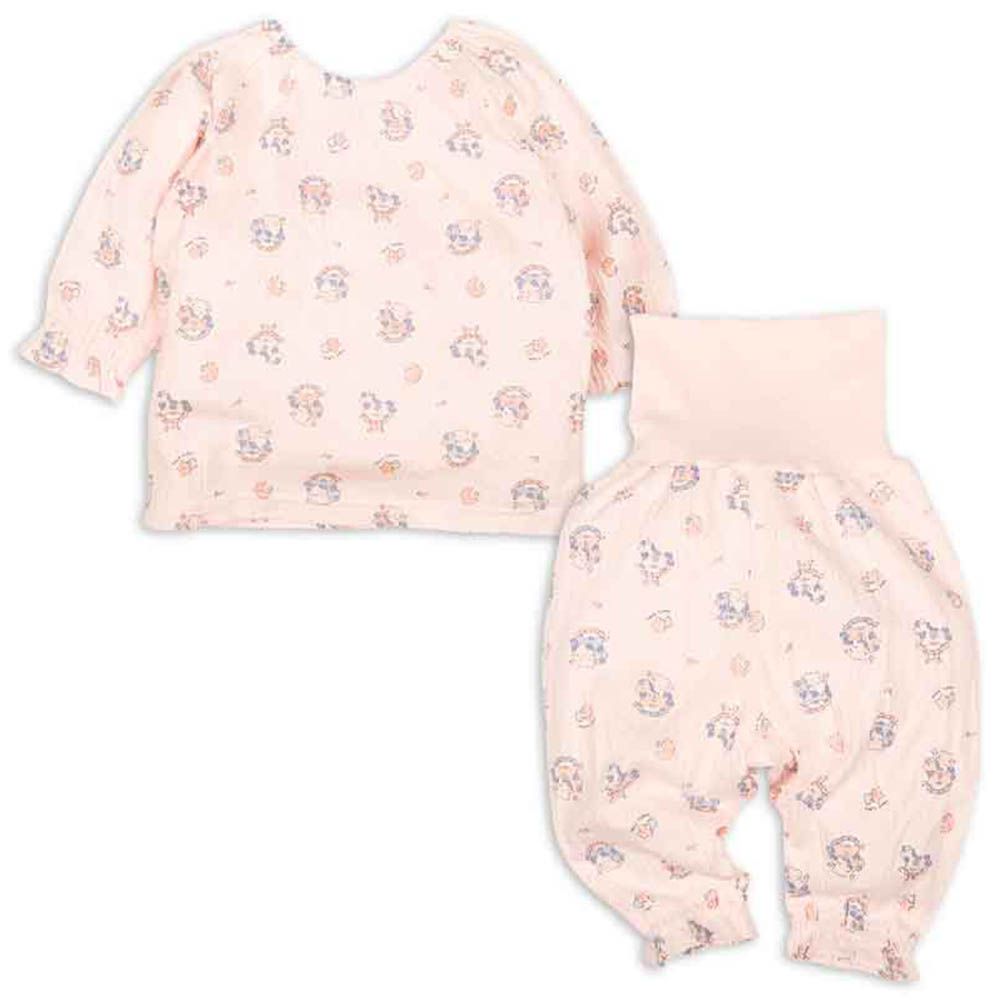 長袖家居服 穿衣練習-套頭式 木馬-粉紅色