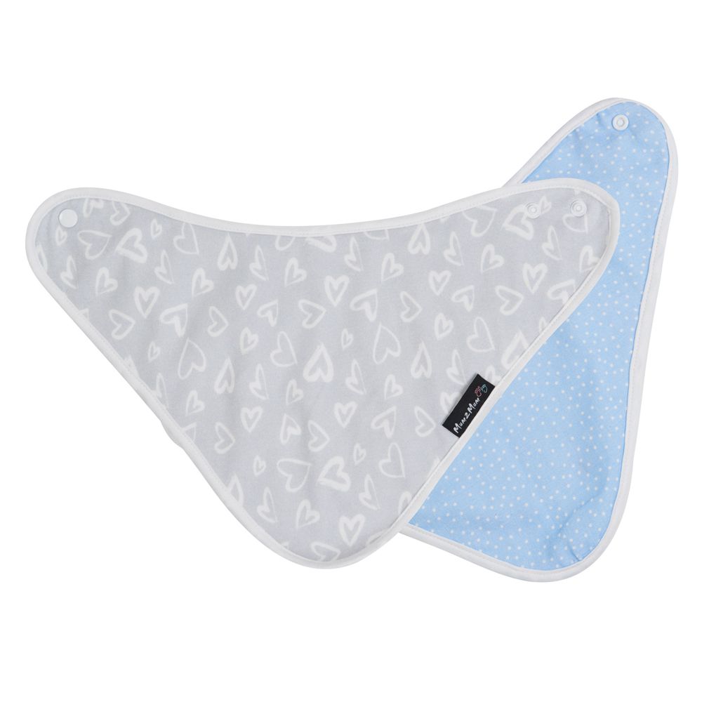 Mum 2 Mum - 雙面竹纖維棉機能口水巾圍兜-愛心/點點