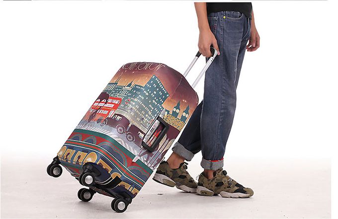 little chili - 繽紛行李箱套 M號-倫敦彩-24吋 -高60 寬40 厚度25cm