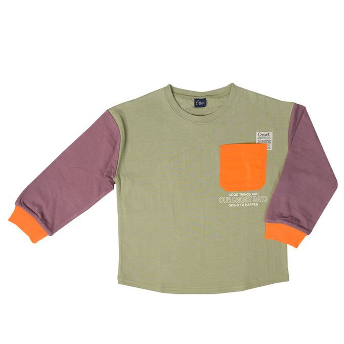 akachan honpo - T恤-平織口袋-軍綠色