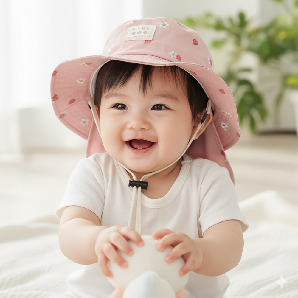 漁夫帽-滿版印花吸水速乾-粉紅色