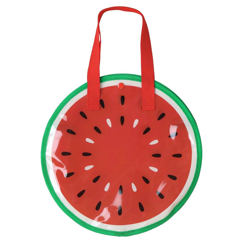 夏日可愛圓形玩水/游泳包-西瓜-紅 (32x32cm)
