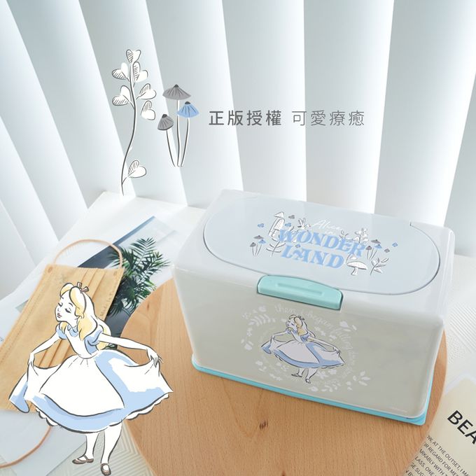 收納王妃 - 迪士尼 Disney【花園斑比】50入口罩收納盒 衛生紙盒 濕紙巾盒 塑膠收納 內建彈簧自動向上