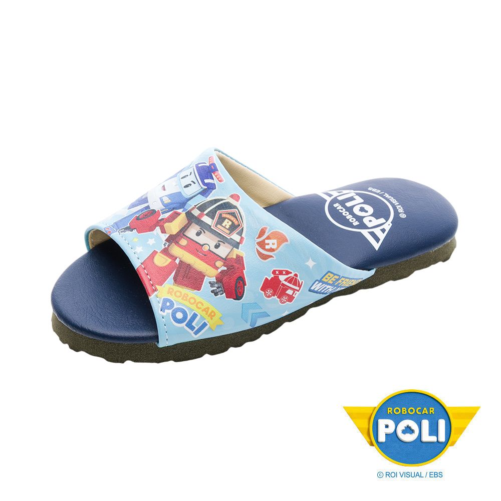 POLI 波力救援小英雄 童鞋 室內拖鞋 POKS61516-藍-(中童段)
