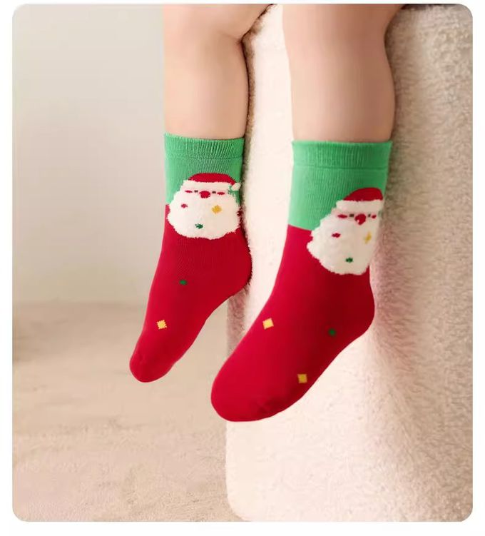 聖誕童襪 加厚毛圈保暖襪 
