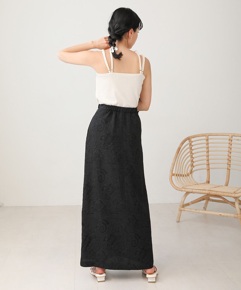 日本 Bab - 2WAY羅紋彈性內搭(附bra)-黑