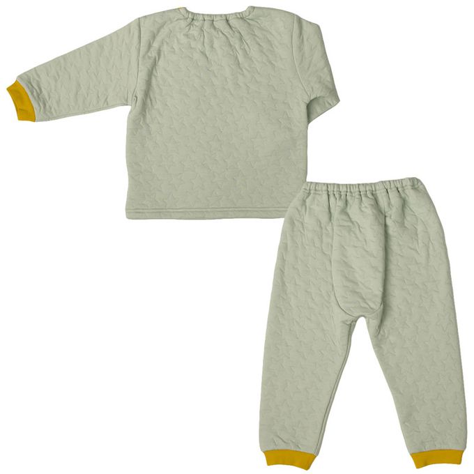 akachan honpo - 長袖鋪棉家居服-側邊按扣 公車-綠色