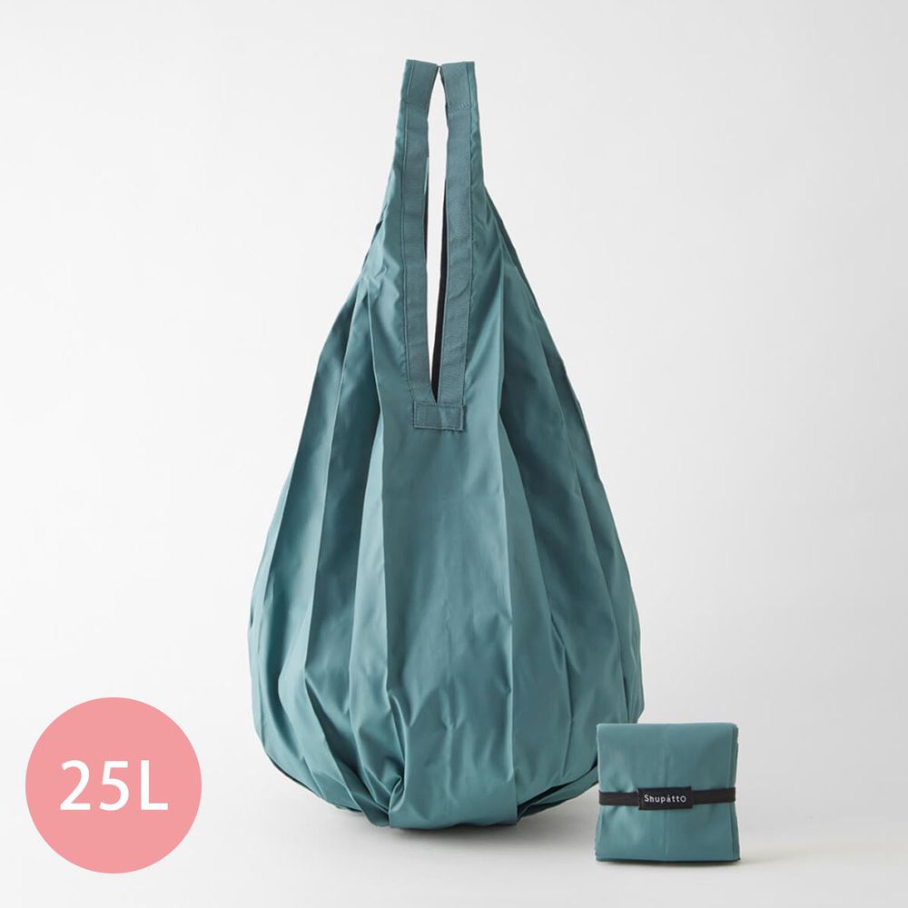 日本 MARNA - Shupatto 秒收摺疊購物袋-Drop水滴款-森林綠 (L(30x63cm))-耐重 10kg / 25L