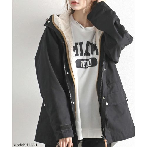 日本 Classical Elf - [熱銷NO.1]  3WAY百搭保暖連帽防風外套-簡約黑