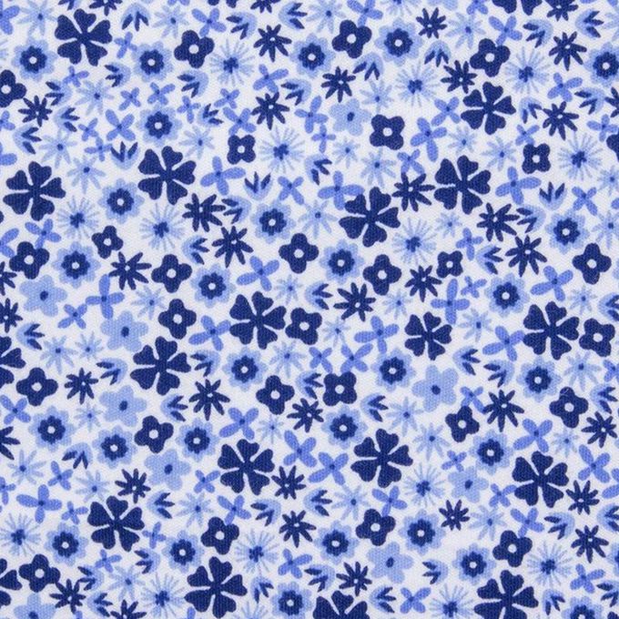 英國 SLEEP NO MORE - 100% 有機棉短袖包屁衣-白底藍色小雛菊