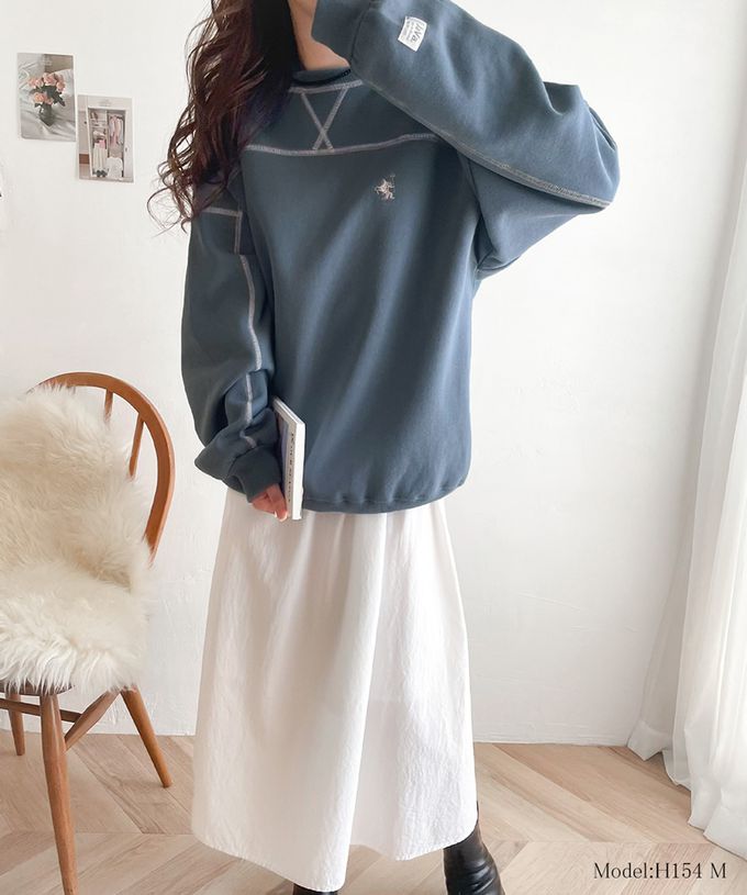 日本 Classical Elf - Java logo刺繡拷克邊圓領大學T-白