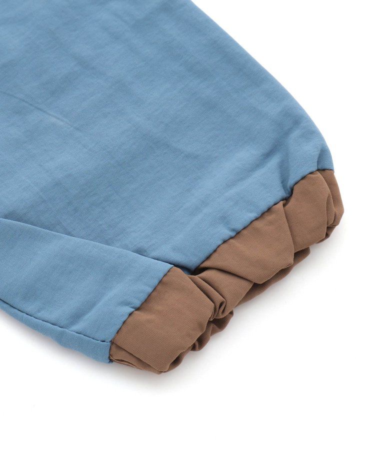 日本 apres les cours - 潑水加工 輕量印花風衣外套-撞色-藍棕系