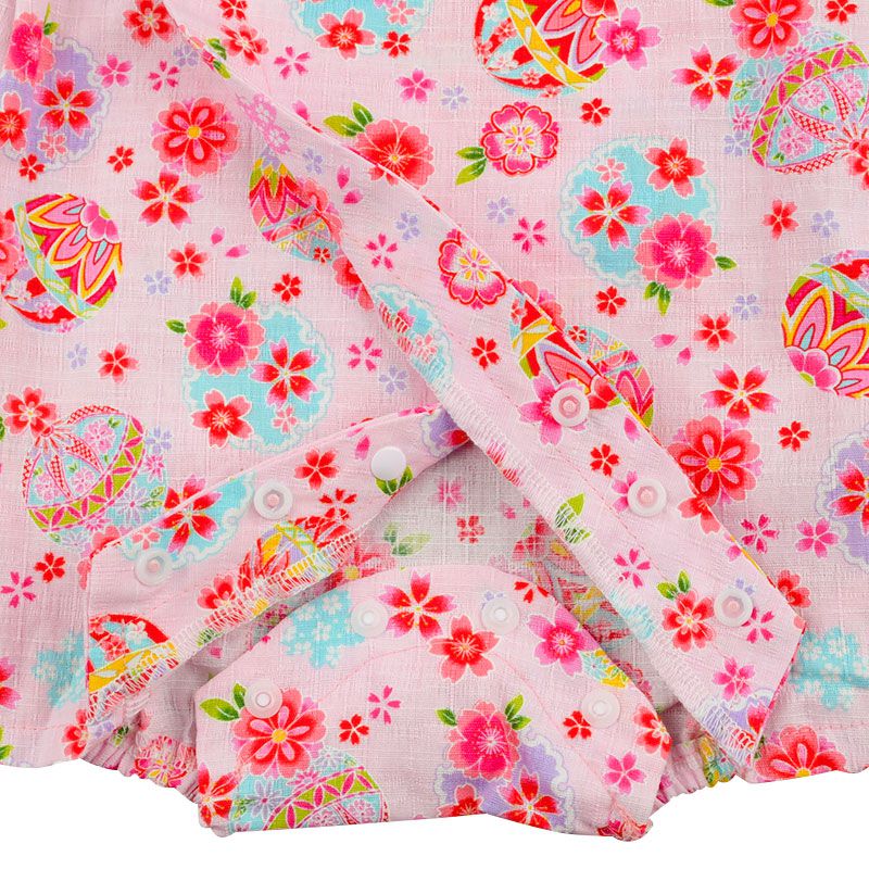 akachan honpo - 甚平包屁衣-手鞠-粉紅色