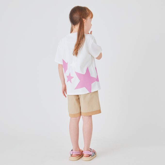 日本 evercloset - 速乾抗UV 神奇變色星星T恤-水藍