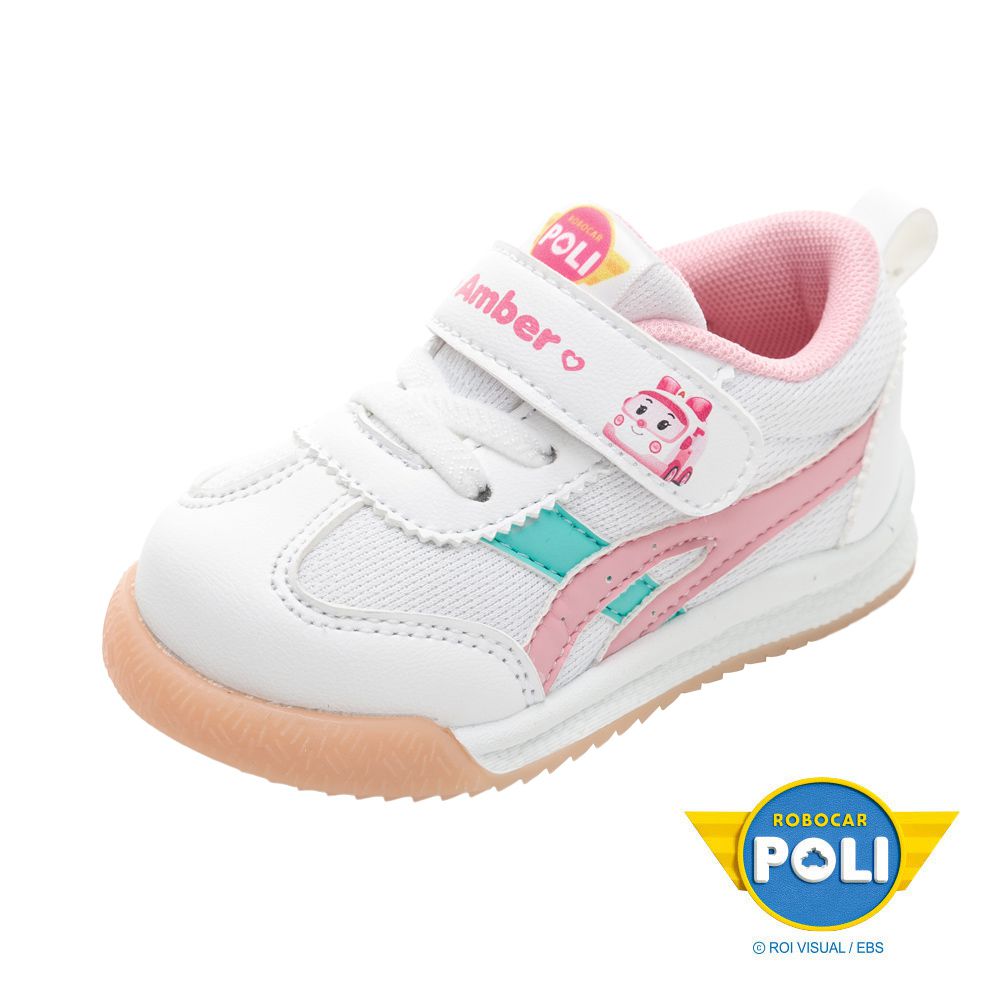 POLI 波力救援小英雄 - POLI 童款 輕量運動鞋 POKB34223-排汗透氣網布-白粉-(寶寶小童段)