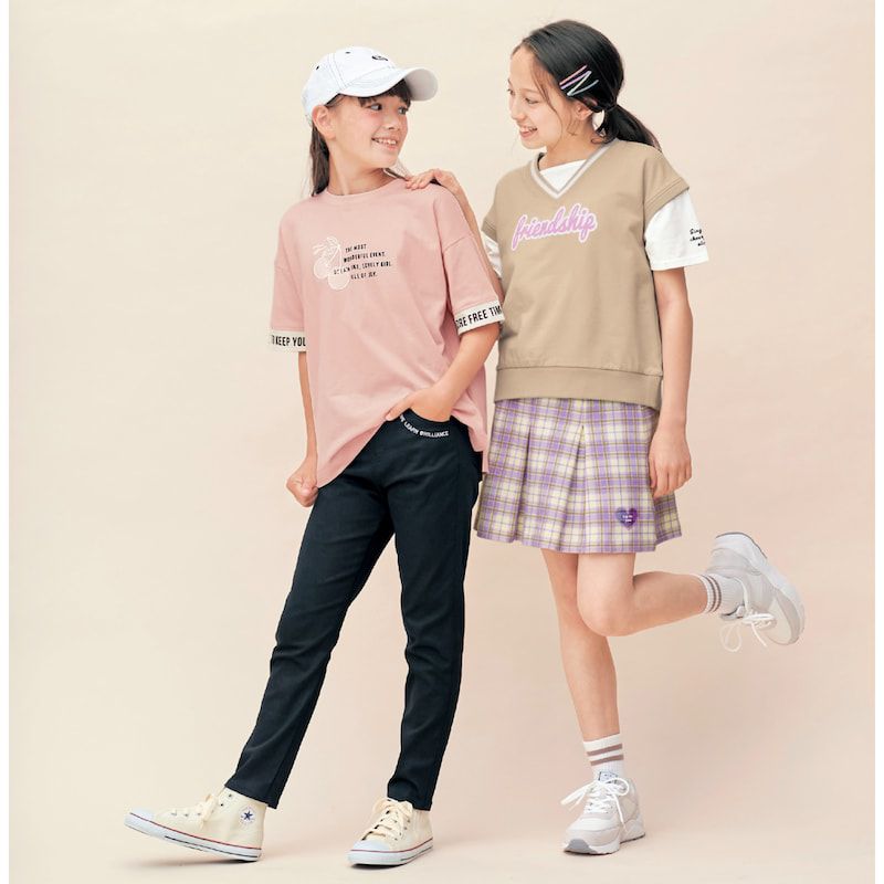 日本 Papel lapiz - 愛心徽章格紋百摺短裙-水藍