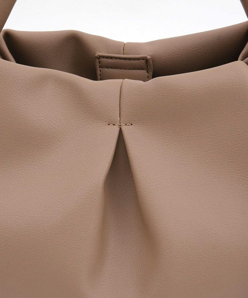 日本 COOCO - 打褶造型手提包/側背包-黑 (25x17x12cm)