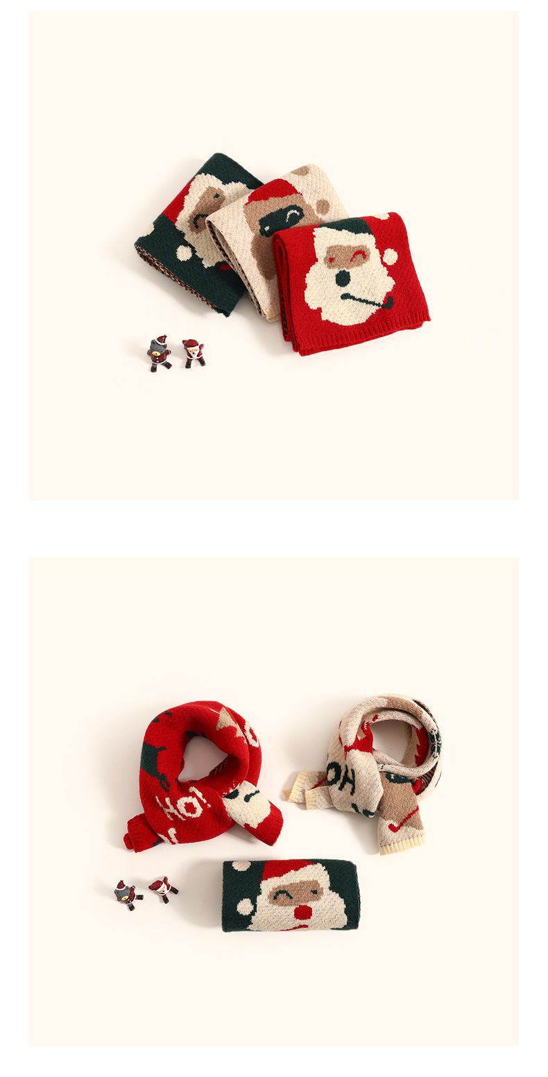 保暖防風加長圍脖-聖誕小鹿-紅色 (長度約135cm)