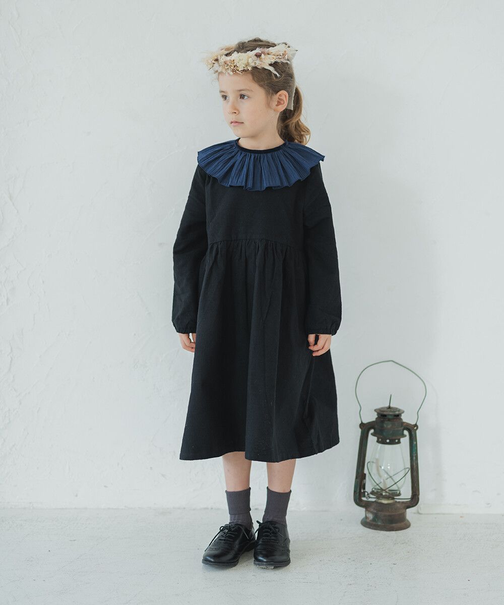 日本 riziere - 純棉綁帶式古典荷葉領-摩卡棕 (Free)