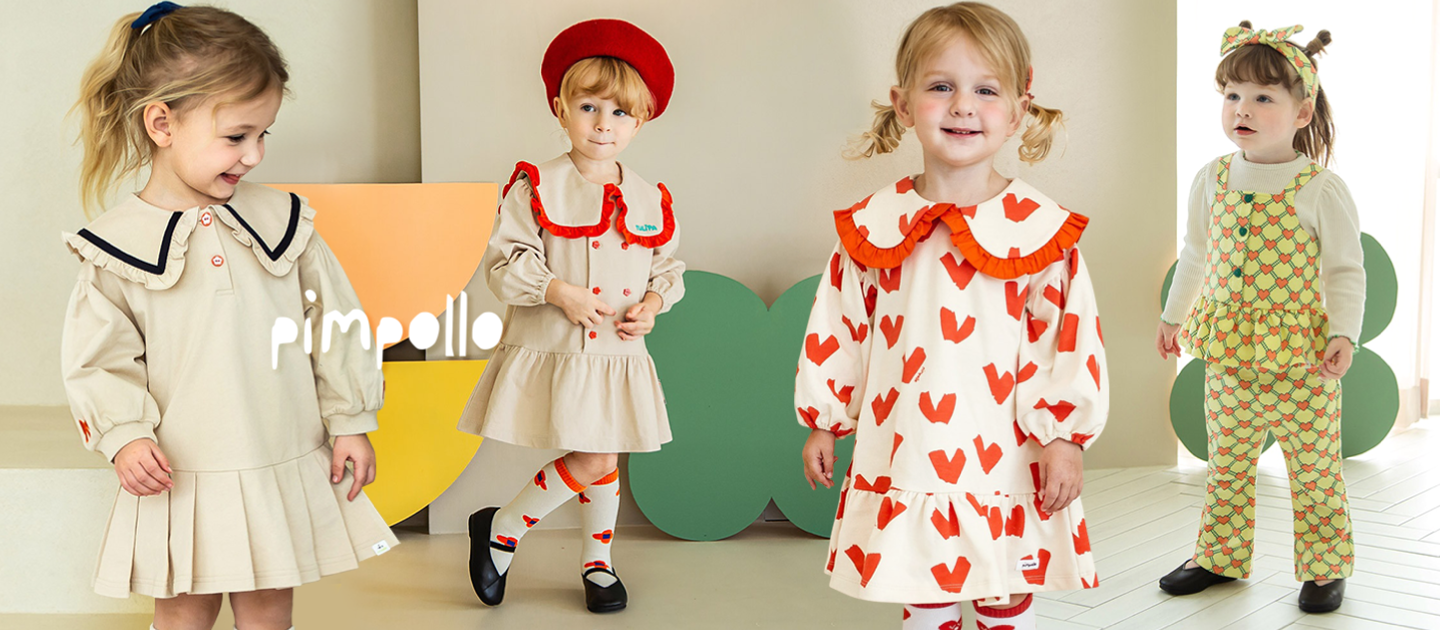 韓國 Pimpollo - DAISY印花內裡磨毛洋裝-乾燥玫瑰粉