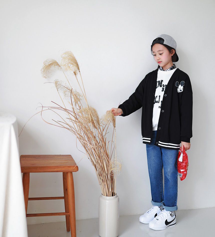 韓國 J KIDS - 黑色米奇針織衫